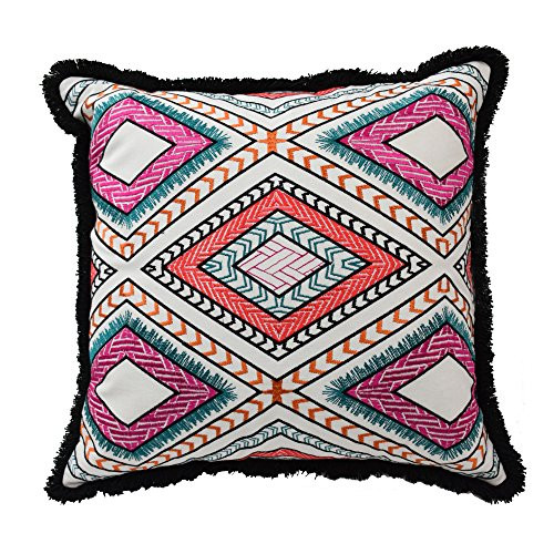 Blissliving Home 14876018x018WHI Poncho 18-Inch by 18-Inch Pillow, White