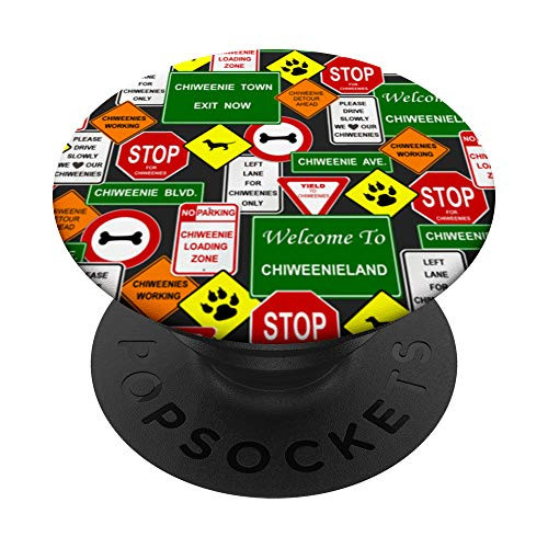 Chiweenie Road Signs PopSockets Grip and Stand for Phones and Tablets
