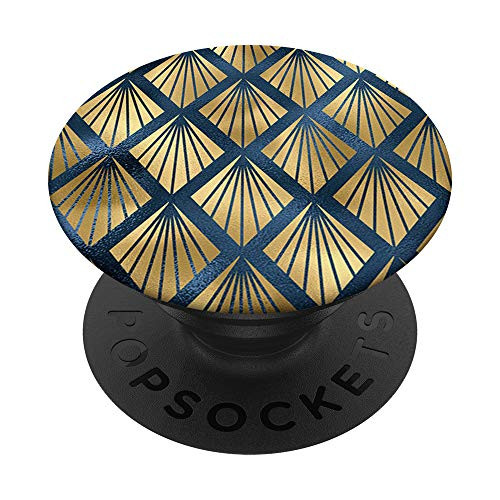 Blue Art Deco 20s 1920s Glam Diva Classy Elegant PopSockets Grip and Stand for Phones and Tablets