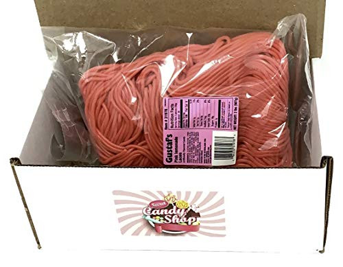 Gustafs Licorice Laces NON-GMO Candy 2lb in a Box Pink Lemonade