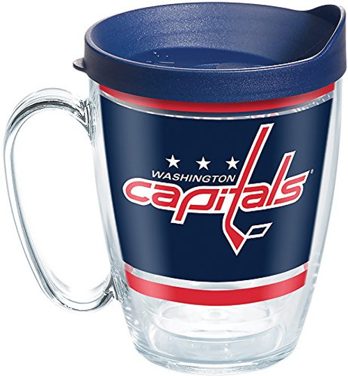 Tervis 1276818 NHL Washington Capitals Legend Tumbler with Wrap and Navy Lid 16oz Mug, Clear Tervis 1276818 NHL Washington Capitals Legend Tumbler with Wrap and Navy Lid 16oz Mug, Clear