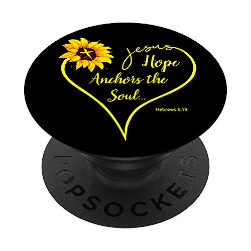 Hope Anchors The Soul Christian Bible Quote Hebrews 619 PopSockets PopGrip Swappable Grip for Phones  and  Tablets