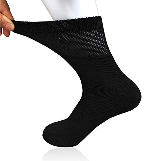 Women Diabetic Ankle Quarter Socks Extra Wide Non-Binding Top Loose Fit Moisture Wicking for Diabetes Swollen Edema Neuropathy Circulatory Feet 4 Pairs