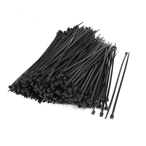 uxcell 500PCS Nylon Zip Trim Wrap Loop Wire Cable Tie 4mmx200mm