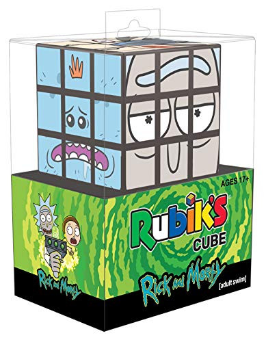 USAOPOLY Rick and Morty Rubiks Cube  Collectible Puzzle Cube Featuring Characters - Rick Morty Pickle Rick Squanchy Birdperson and Mr_ Meeseeks  Officially Licensed 3x3x3 Rubiks Cube