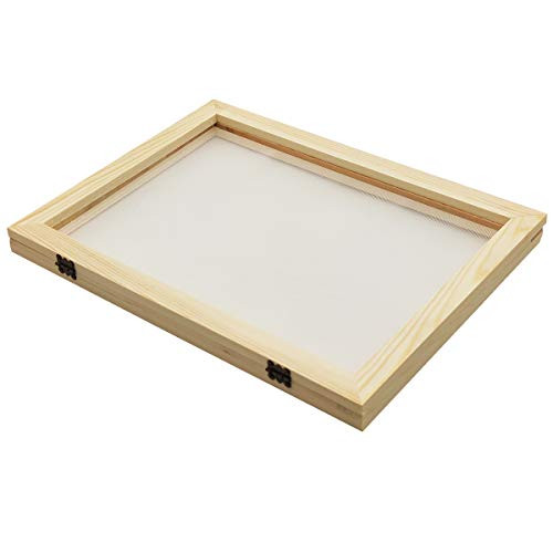 Worown Natural Wooden Paper Making Papermaking Mould 7_5 x 10 inch Screen Printing Frame for DIY Paper Craft and Dried Flower Handcraft