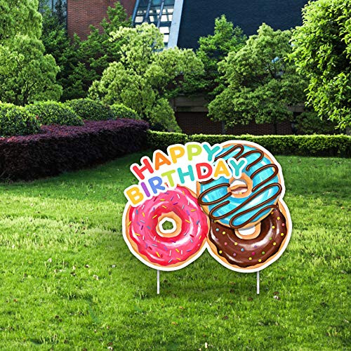 Happy Birthday Donut Yard Sign-Donut Party Supplies Sweet Donut Party Decoration Happy Birthday Kids Party Favor Ideas Supplies-1 PCS