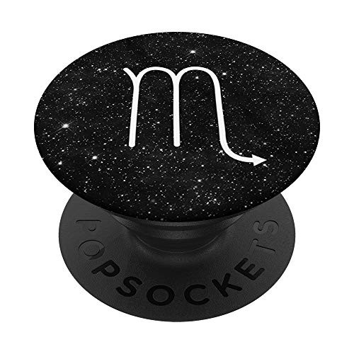 Black and White Space Galaxy Star Sign Zodiac Scorpio PopSockets PopGrip Swappable Grip for Phones  and  Tablets