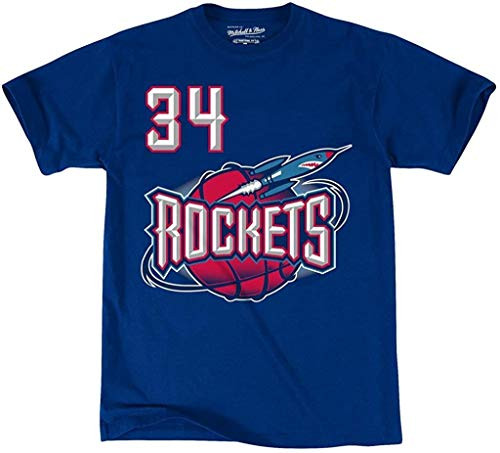 Mitchell  and  Ness NBA Boys Youth 8-20 Hardwood Classics Name  and  Number T-Shirt Hakeem Olajuwon Houston Rockets Navy Youth Medium 10-12