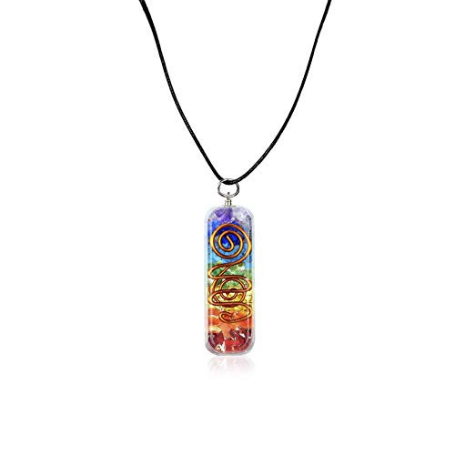 Arts Of India Orgone Chakra Healing Pendant with Adjustable Cord  7 Chakra Stones Necklace for EMF Protection and Spiritual Healing