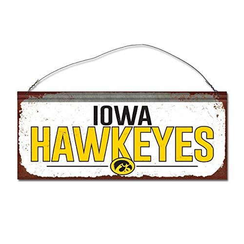 NCAA Legacy Iowa Hawkeyes Rectangle Tin Sign One Size Stock