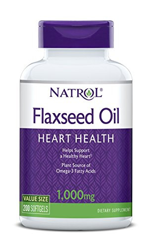 Natrol Omega-3 1,000mg Flax Seed Oil Softgels, 200 Count