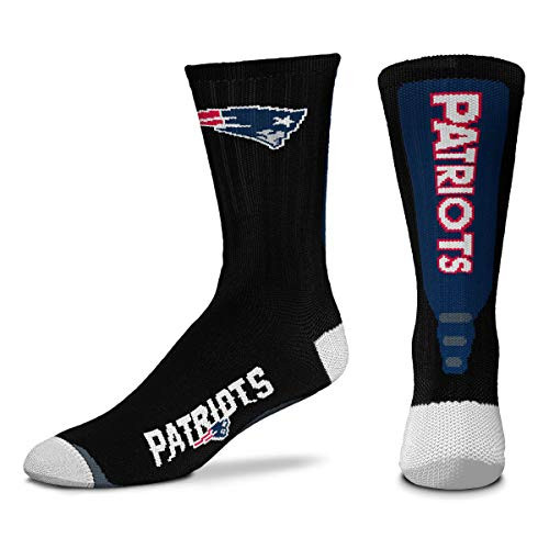 For Bare Feet - NFL Jump Key Black Socks New England Patriots Medium 5-10