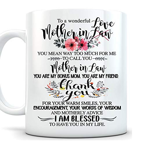 To The Best Mother-In-Law Thank You 11 Oz Novelty Ceramic Coffee Mug Valentine Christmas Mother-In-Law Gifts Mother In Law Gift From Daughter Birthday Gift Stepmother To The Best Mother-In-Law Thank You 11 Oz Novelty Ceramic Coffee Mug Valentine Christmas Mother-In-Law Gifts Mother In Law Gift From Daughter Birthday Gift Stepmother