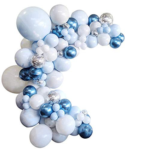 104Pcs Blue Balloons Garland Arch Kit Macaron Latex Balloons Blue White Balloons Silver Confetti Balloons with 16ft Balloon Strip Tape for Baby Shower Wedding Graduation Birthday Party Decoration Supplies 104Pcs Blue Balloons Garland Arch Kit Macaron Latex Balloons Blue White Balloons Silver Confetti Balloons with 16ft Balloon Strip Tape for Baby Shower Wedding Graduation Birthday Party Decoration Supplies