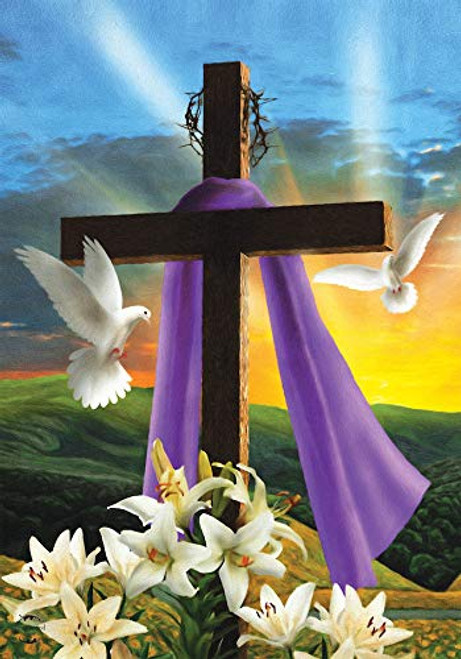Briarwood Lane Easter Sunrise Religious House Flag Cross Doves Lilies 28 x 40 Briarwood Lane Easter Sunrise Religious House Flag Cross Doves Lilies 28 x 40