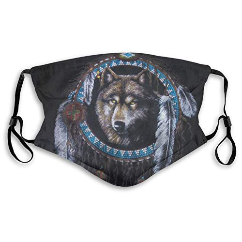 Fillter Face Cloth For anyoneNative American Wolf?Cold Mouth Dustproof Double Protection