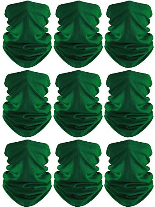 Face Cover Scarf UV Protection Neck Gaiter Scarf Sunscreen Breathable Bandana Dark Green 9
