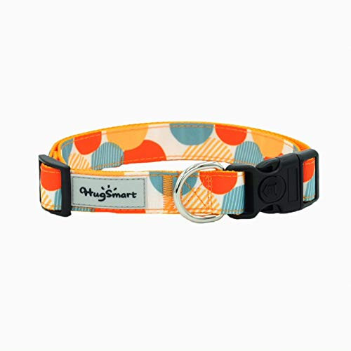 HugSmart - Dog Collar  Comfort Neoprene Padded Dog Collar  Ultra Safety 3M Reflective Collar for Small Medium and Large Breeds Dancing Dots L-2_550-65 cm