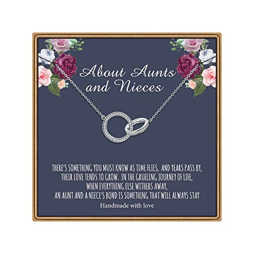 IEFLIFE Aunt Niece Gifts Two Circles Necklace Gifts for Aunts from Niece Ifinity Circles Necklace Aunt Niece Jewelry Niece Necklace from Aunt Birthday Gifts for Aunts Nieces