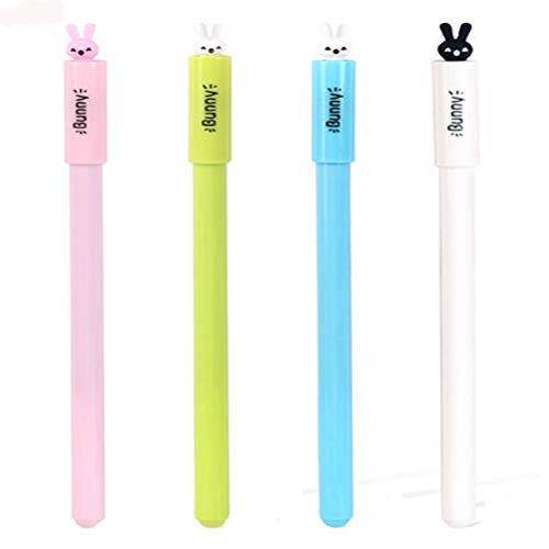 Kaqkiasiog 8 Pcs New Cute Rabbit Gel Ink Pens Black Ball Point Pens Creative Gifts for Office School Student Supplies Set