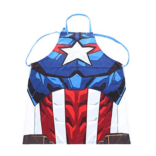 MINISO Marvel Apron Tablier for Women Men Chef Cooking Kitchen Aprons Tabliers - Size 27 x 23 Captain America