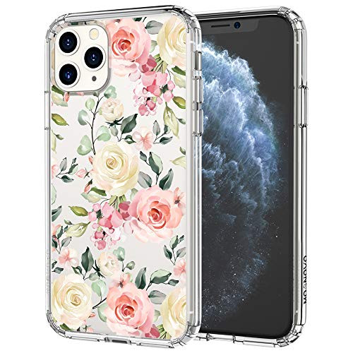 MOSNOVO Watercolor Flower Floral Pattern Designed for iPhone 11 Pro Max Case - Clear