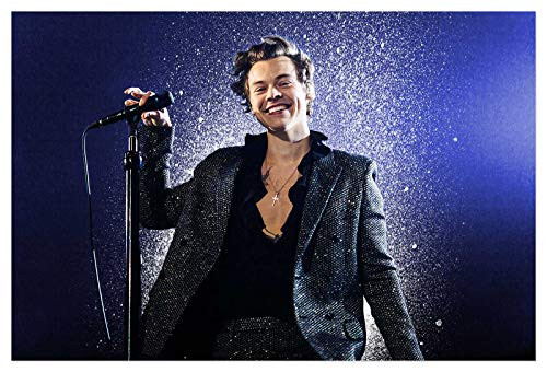 MoYisten Harry Styles Poster 12x18 inches- Black and White Wall Art - Unframed Canvas