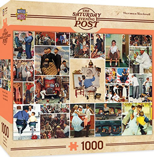MasterPieces Saturday Evening Post Norman Rockwell Collage - Iconic Paintings 1000 Piece Jigsaw Puzzle by Norman Rockwell