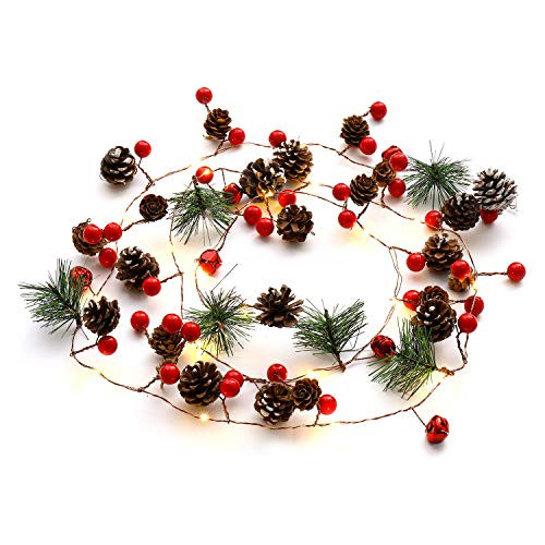 Garland Lights Christmas Garland with Lights Christmas Pinecone Lights Red Berry and Pine Cone 6_5ft 20LEDs Pine Cone Xmas Decor Garland Lights Indoor Outdoor Christmas Holiday New Year Decorations Garland Lights Christmas Garland with Lights Christmas Pinecone Lights Red Berry and Pine Cone 6_5ft 20LEDs Pine Cone Xmas Decor Garland Lights Indoor Outdoor Christmas Holiday New Year Decorations