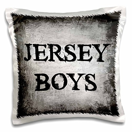 3dRose Jersey Boys, Black Letters on Gray Background Pillow Case, 16 x 16 3dRose Jersey Boys, Black Letters on Gray Background Pillow Case, 16 x 16
