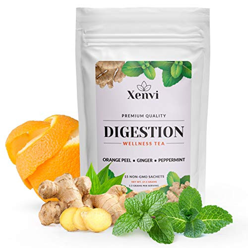 Xenvi Digestion Tea Soothing Natural Relief for Upset Stomach Nausea and Bloating with Organic Ginger Peppermint and Orange Peel 15 Pyramid Sachets Xenvi Digestion Tea Soothing Natural Relief for Upset Stomach Nausea and Bloating with Organic Ginger Peppermint and Orange Peel 15 Pyramid Sachets