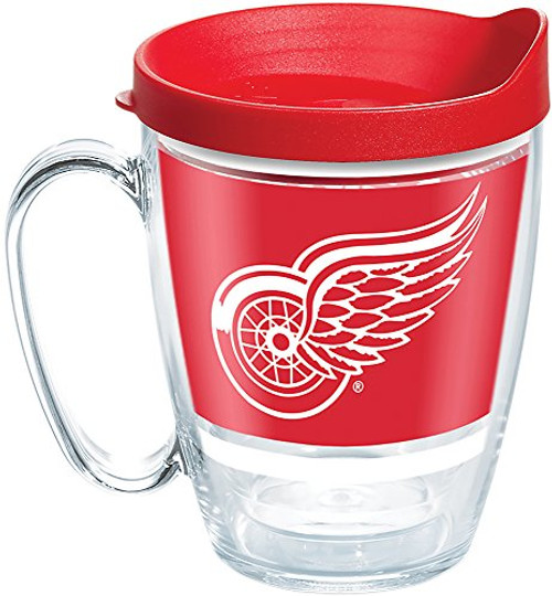 Tervis 1276850 NHL Detroit Red Wings Legend Tumbler with Wrap and Red Lid 16oz Mug, Clear Tervis 1276850 NHL Detroit Red Wings Legend Tumbler with Wrap and Red Lid 16oz Mug, Clear