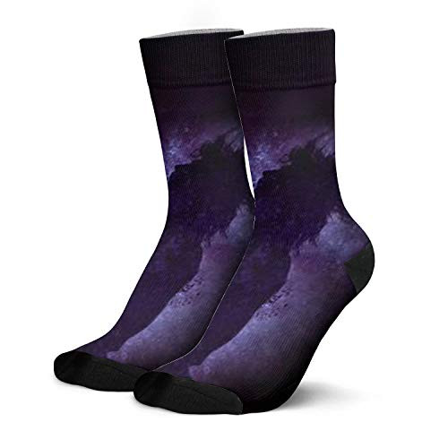 Mens Mortal-Kombat-mileena-star-purple- Socks Long Running Crew Socks Stretch