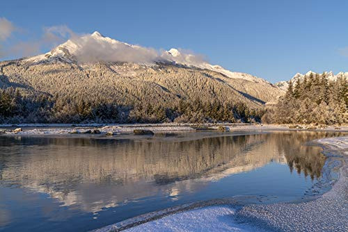Posterazzi DPI12549385 Winter Afternoon Along The Shoreline of Mendenhall River Tongass National Forest Juneau Alaska United States of America Framed Print 19 x 12 Multi