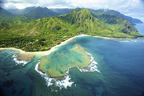 Posterazzi DPI2275665 Aerial View of The Coastline of an Hawaiian Island Na Pali Coast of Kauai Hawaii United States of America Photo Print 19 x 12 Multi