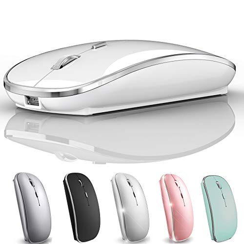 Bluetooth Mouse Wireless Bluetooth Mouse for iPad Mac MacBook Pro MacBook Air iMac Chromebook Desktop Computer White 2