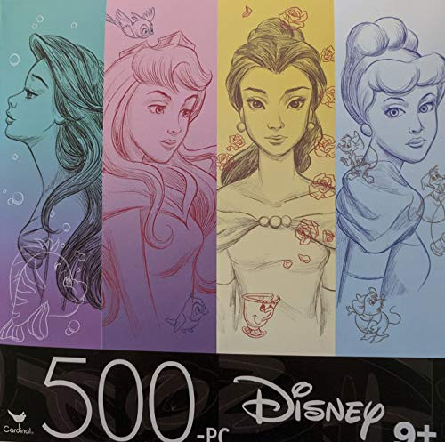 Factory Sealed 500-piece Puzzle Featuring Disney Princesses Ariel Cinderella and Belle_ for Ages 9 Years and up_ Finished Puzzle is 11 x 14 Factory Sealed 500-piece Puzzle Featuring Disney Princesses Ariel Cinderella and Belle_ for Ages 9 Years and up_ Finished Puzzle is 11 x 14