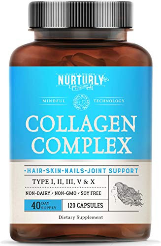 Multi Collagen Capsules Complex  High Absorption Collagen Peptides Types I II III V  and  X  Collagen Supplements for Joint Health Anti-Aging Hair Skin  and  Nails - 120 Capsules