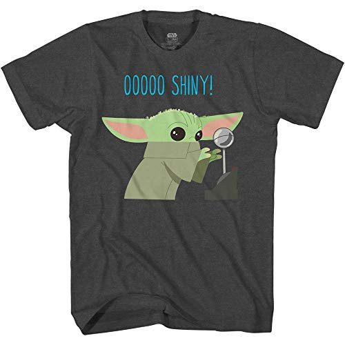 Star Wars Mandalorian The Child Shiny! Baby Yoda Toddler Boys Juvy T-ShirtCharcoal HeatherMedium