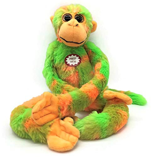 The Petting Zoo Monkey Stuffed Animals Plush Toys for Kids with Sound Tie Dye-20 Inches Green