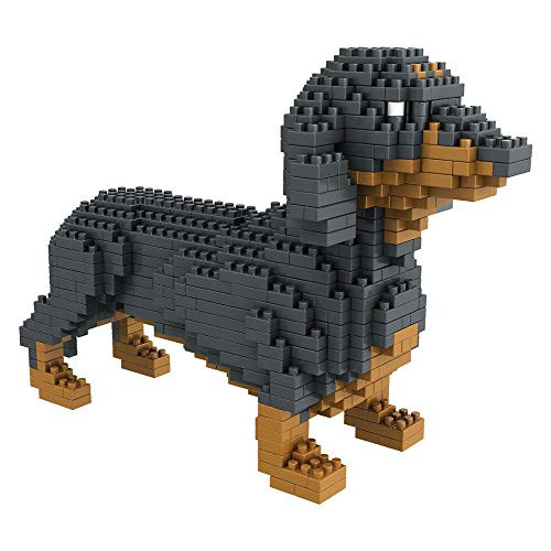 Bits and Pieces - Dachshund 3-D Block Puzzle - Dog Breed Building Blocks - 898 Piece Construction Model Set