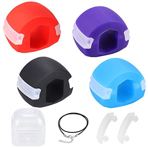 Jaw Exerciser 4 Pack Double Chin Reducer Eliminator for Jawline Shaper Mouth Face Neck Jawline Exerciser for Men Women - Face Lift Chisel Chin Slimming  and  Neck Muscle