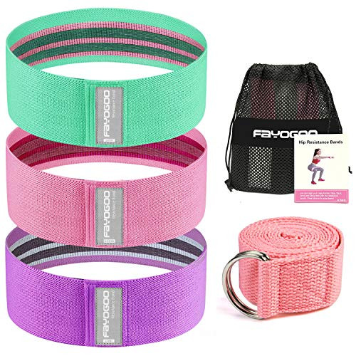 FAYOGOO Resistance Bands for Legs and Butt Fabric Workout Bands Non Slip Glute Bands Booty Bands for Women FAYOGOO Resistance Bands for Legs and Butt Fabric Workout Bands Non Slip Glute Bands Booty Bands for Women