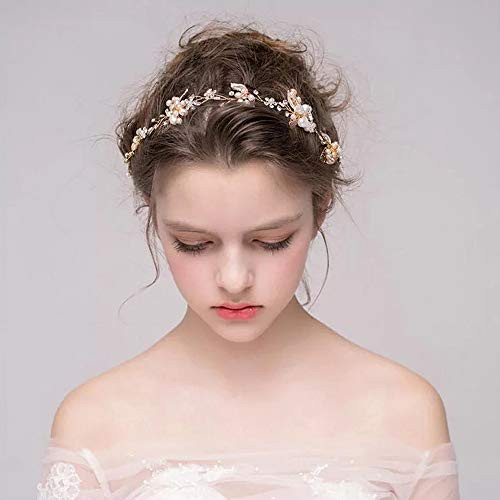 HONGMEI Bridal Headpiecees for Wedding Hair Accessories for Brides Rhinestone Wedding Headband for Women and Girls