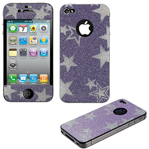 MyBat APPLE iPhone 4s/4 Purple Star Glitter Full Body Screen Protector - Retail Packaging - Purple MyBat APPLE iPhone 4s/4 Purple Star Glitter Full Body Screen Protector - Retail Packaging - Purple