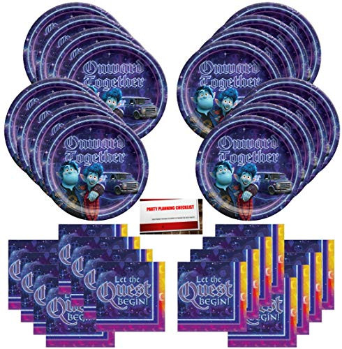 Disney Onward Happy Birthday Party Supplies Bundle Pack for 16 Guests Plus Party Planning Checklist by Mikes Super Store