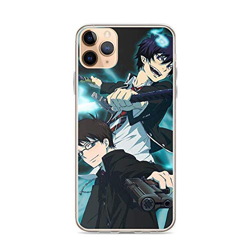 Partorson Compatible with iPhone 11 Pro Max Case Blue Exorcist Rin Yukio Japanese Anime Demon Fighters Pure Clear Phone Cases Cover