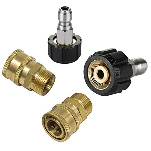 Qzbhct M22 14mm Swivel Fitting  38 Quick Disconnect?Pressure Washer Adapter Set Quick Connect Kit 2 Set