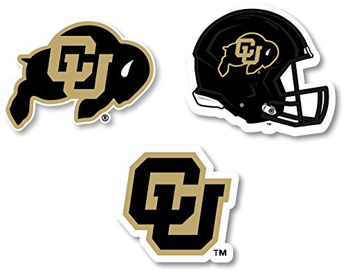 R and R Imports Colorado Buffaloes Vinyl Decal Sticker 3 Pack 4-Inch Each